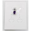 Image 1 : #235-NATURAL PURPLE AMETHYST & CZ PENDANT