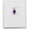 Image 1 : #225-NATURAL PURPLE AMETHYST & CZ PENDANT