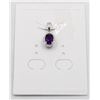 Image 1 : #232-NATURAL PURPLE AMETHYST & CZ PENDANT