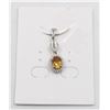 Image 1 : #218-NATURAL CITRINE & CZ PENDANT