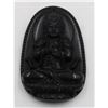 Image 1 : #162-NATURAL BLACK OBSIDIAN BUDDHIST PENDANT