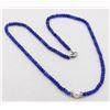 Image 1 : #130-NATURAL BLUE JADE , PEARL NECKLACE 18"/4-8MM