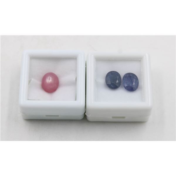 #174-HEATED RED RUBY 5.55CT & SAPPHIRE 7.5 X 9.2MM