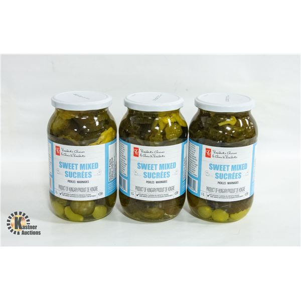 THREE JARS, PC, SWEET PICKLES WITH ONION &