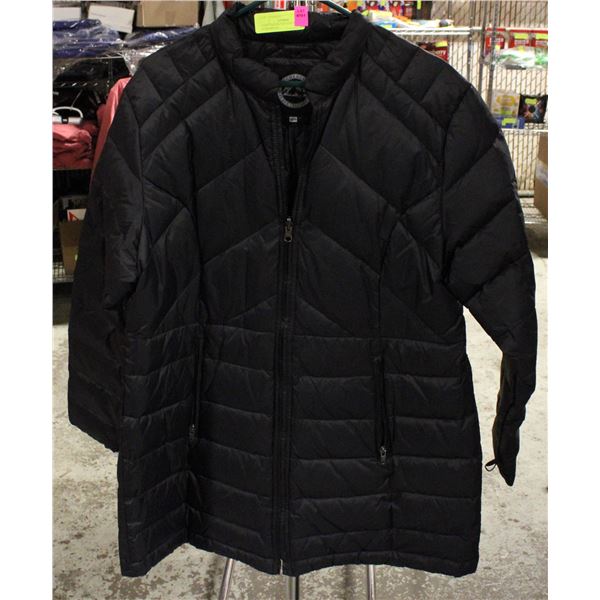 LADIES BLACK WINTER COAT 2XL, DOWNFILLED,
