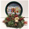 Image 1 : JOY CENTER PIECE WITH CHRISTMAS TRAY