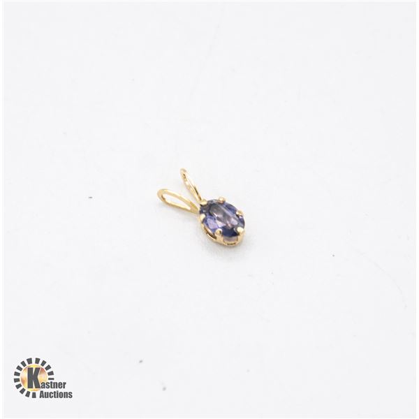 #2012-14 KT YELLOW GOLD 6 X 4 MM GENUINE IOLITE