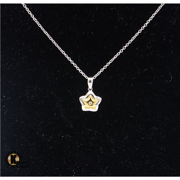 #2013-DIAMOND SET IN CENTER OF PENDANT WITH 925