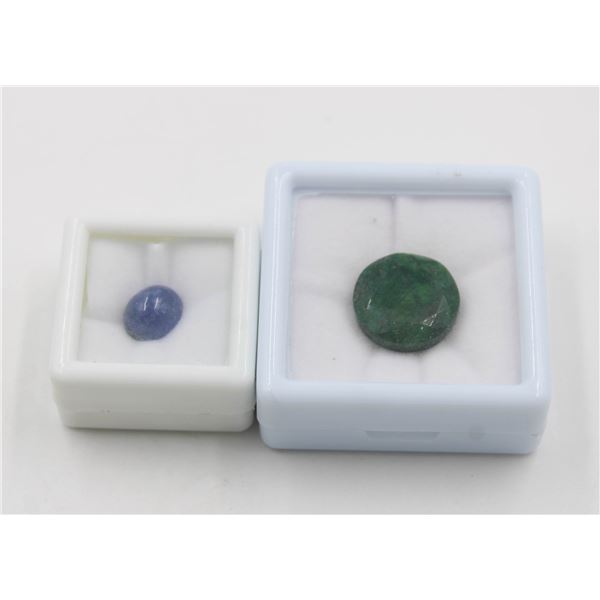 #104- NATURAL  TAZANITE 4.15CT  & EMERLAD 13.80CT