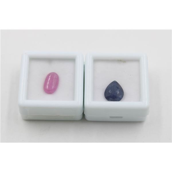 #172-HEATED RED RUBY 3.05CT & SAPPHIRE 3.95CT