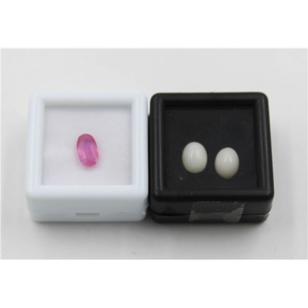 #181-HEATED RUBY 1.48 CT & OPAL 1.55CT