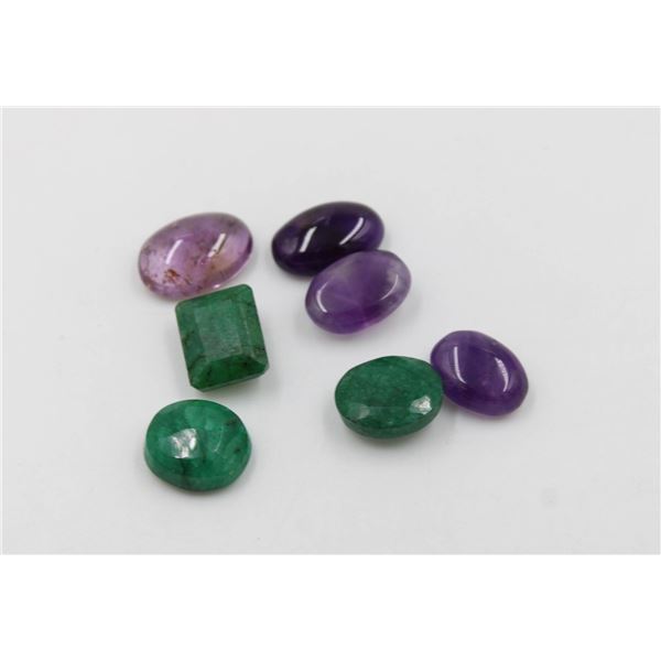 #60-GREEN EMERALD  & AMETHYST GEMSTONES