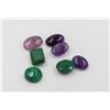 Image 1 : #60-GREEN EMERALD  & AMETHYST GEMSTONES