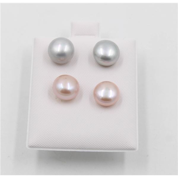 #64-NATURAL AKUYA PEARL EARRINGS 2 PCS
