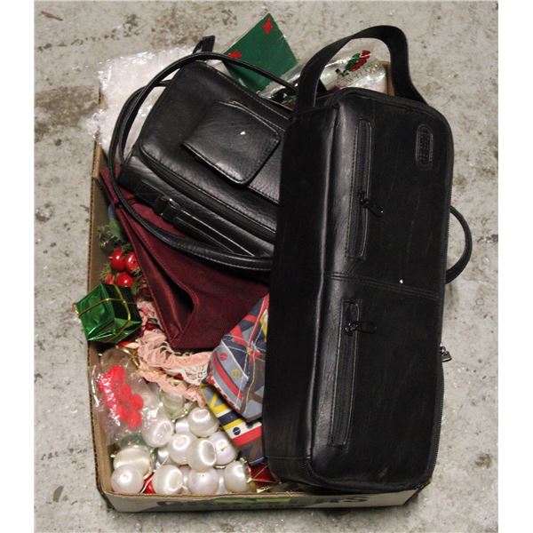 FLAT OF ASSORTED CHRISTMAS DECOR, 8 CASETTES &