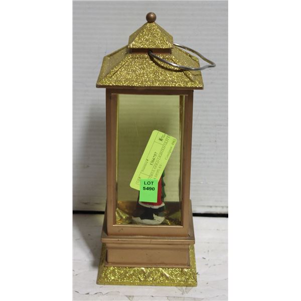 BEAUTIFUL GOLD LIGHTED GLITTER SANTA DISPLAY-