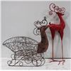 Image 1 : 2 PC METAL REINDEER BASKET