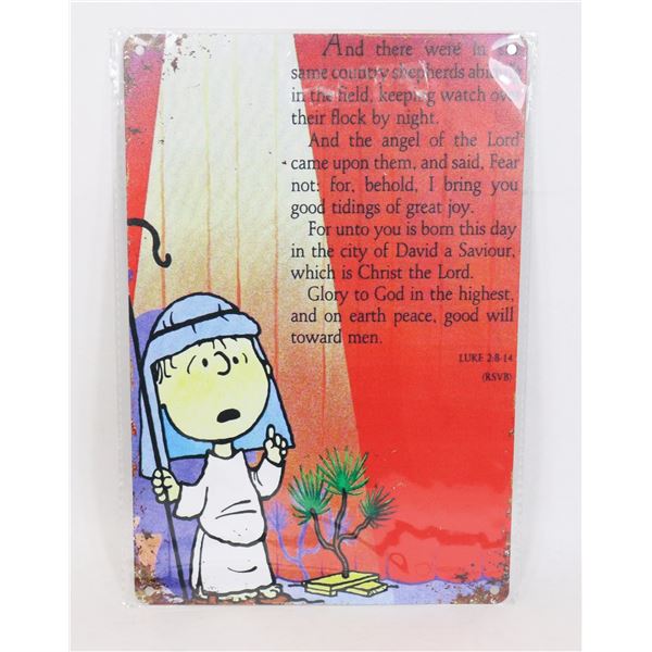 NEW PEANUTS CHRISTMAS THEME METAL SIGN