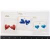Image 1 : 3 NEW PAIRS TURQUOISE, RED AND BLUE OF HEART