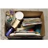Image 1 : BOX OF VARIOUS HOLIDAY SUPPLIES INCLUDING RIBBONS,