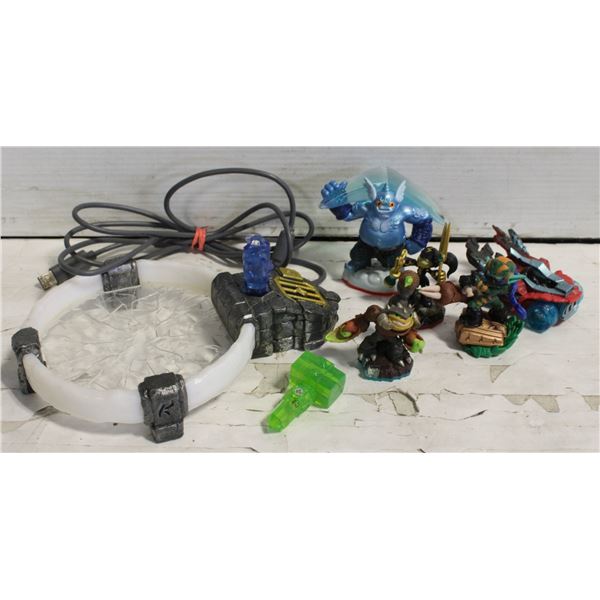 BOX OF SKYLANDER PORTAL AND CHARACTERS