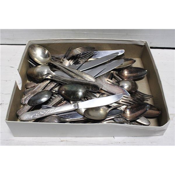 FLAT VINTAGE SILVERPLATE CUTLERY DIFFERENT