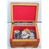 Image 1 : WOODEN BOX WITH ESTATE JEWELLERY