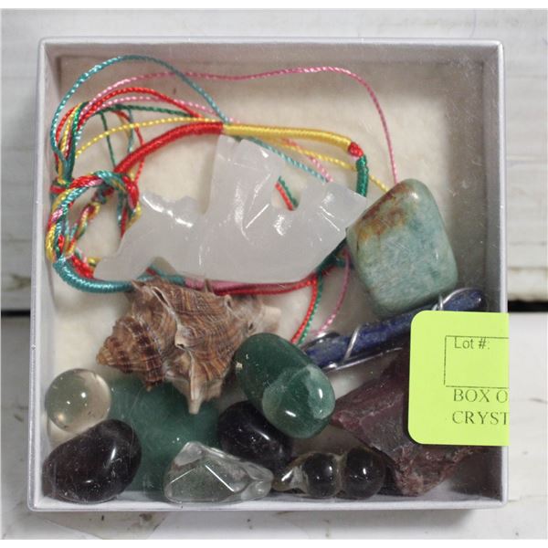 BOX OF ASSORTED GEMSTONES & CRYSTALS