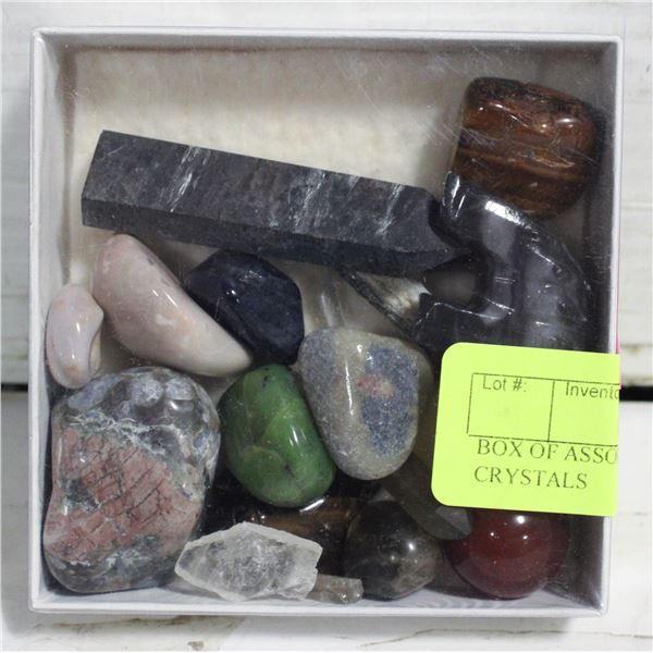 BOX OF ASSORTED GEMSTONES & CRYSTALS