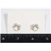 Image 1 : NEW FAUX PEARL PAW PRINT STUD EARRINGS. POST