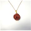 Image 1 : 21) NATURAL ROUGH RED DRUZY PENDANT ON 18"