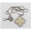 Image 1 : SILVER CLOVER LEAF AND NECKLACE 21"