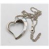 Image 1 : STERLING SILVER MOTHER OF PEARL HEART & NECKLACE