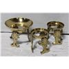 Image 1 : SET OF 3 MATCHING BRASS CANDLE HOLDERS