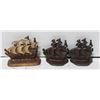 Image 1 : 3 VINTAGE CAST IRON SHIP BOOKENDS