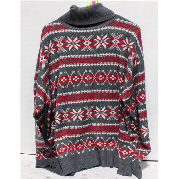NEW LADIES GREY/RED WINTER SWEATER 1X SIZE