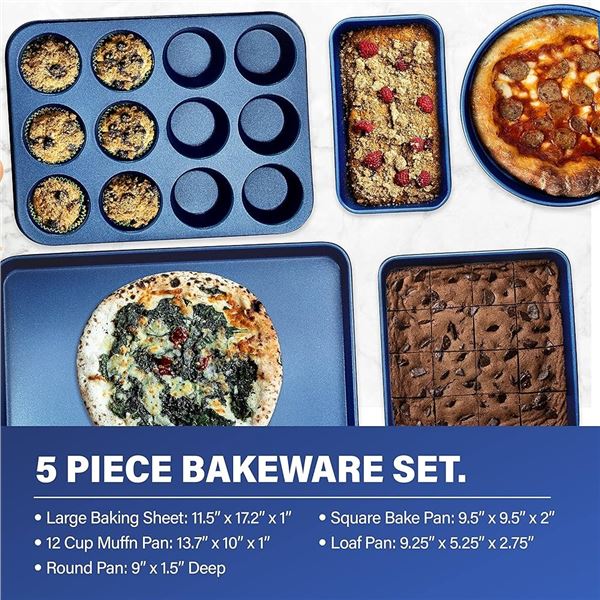 NEW GRANITE STONE PRO 5PC NON-STICK BAKEWARE SET
