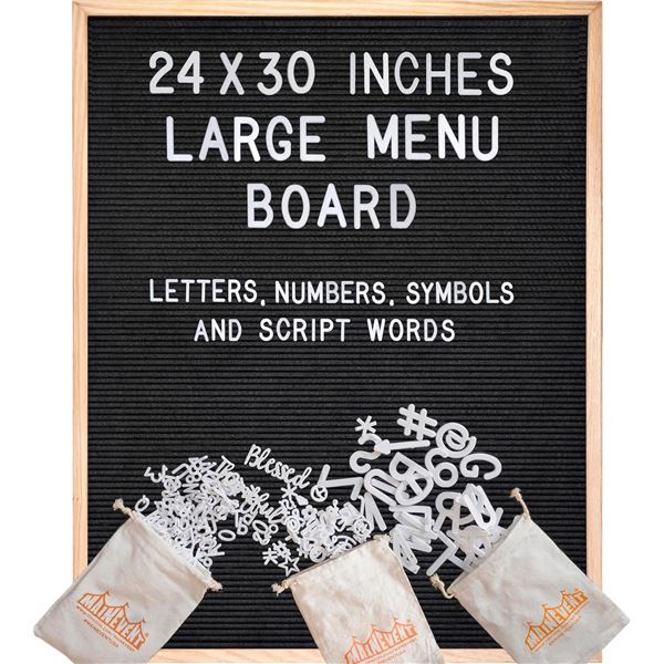 NEW 24" X 30" LETTER BOARD - BLACK