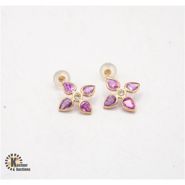 14CT YELLOW GOLD PINKISH, PURPLISH, NATURAL