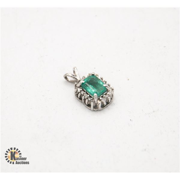 14CT YELLOW GOLD NATURAL EMERALD & DIAMOND