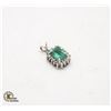 Image 1 : 14CT YELLOW GOLD NATURAL EMERALD & DIAMOND