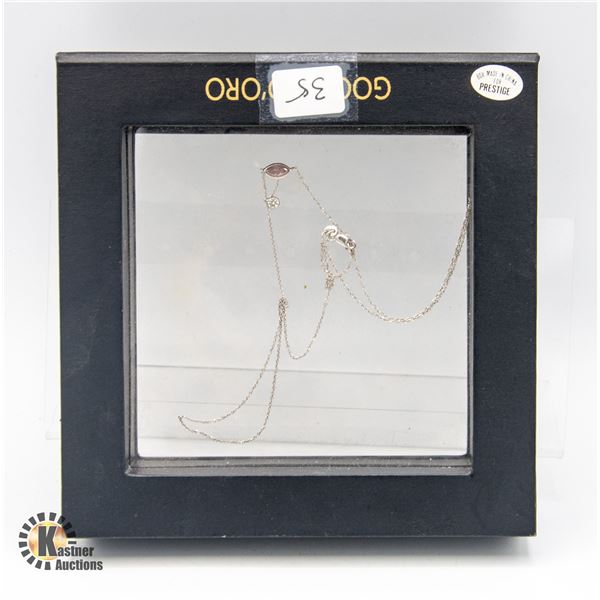 14CT WHITE GOLD NATURAL PINK DIAMOND NECKLACE