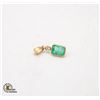 Image 1 : 14CT WHITE GOLD NATURAL EMERALD & DIAMOND