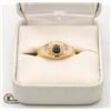 Image 1 : 10CT YELLOW GOLD NATURAL SAPPHIRE & DIAMOND RING