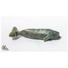Image 1 : INUIT SOAPSTONE WHALE FIGURE, HANDCARVED