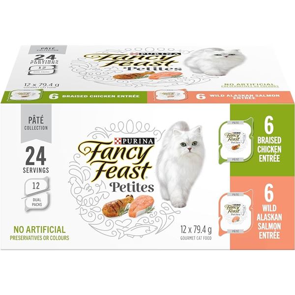 NEW 12 X 79.4G PURINA FANCY FEAST PETITES VARIETY