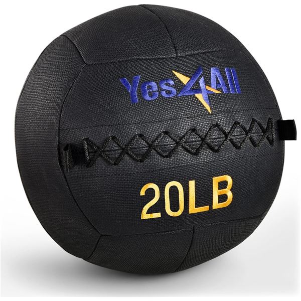 NEW YES4ALL 20LB WALL BALL - DURABLE SYNTHETIC