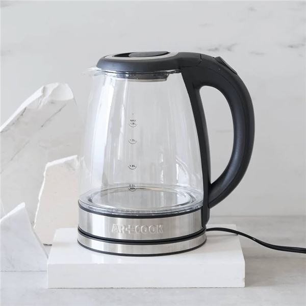 NEW AR+COOK 1.8L GLASS ELECTRIC KETTLE