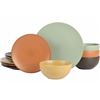 Image 1 : NEW 12PC GIBSON REACTIVE GLAZE DINNERWARE SET