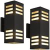 Image 1 : NEW 2 PACK OUTDOOR WALL LIGHTS - BLACK